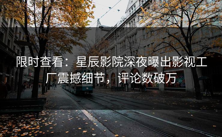 限时查看：星辰影院深夜曝出影视工厂震撼细节，评论数破万