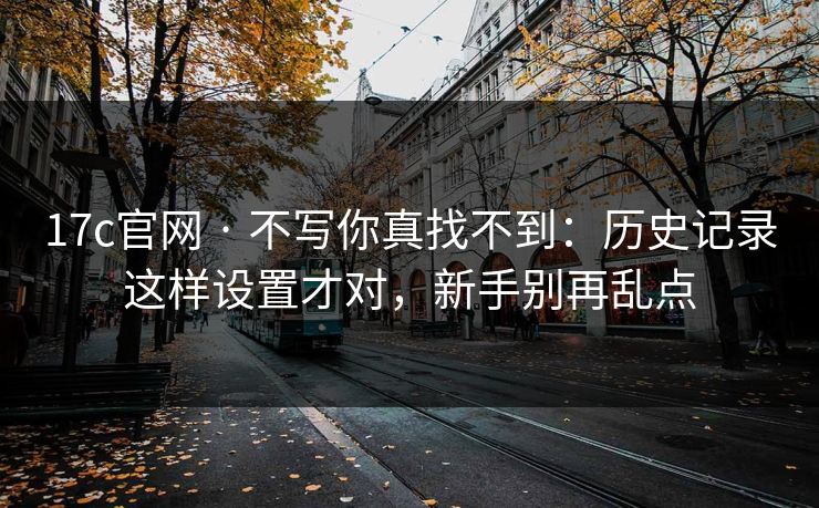 17c官网 · 不写你真找不到：历史记录这样设置才对，新手别再乱点